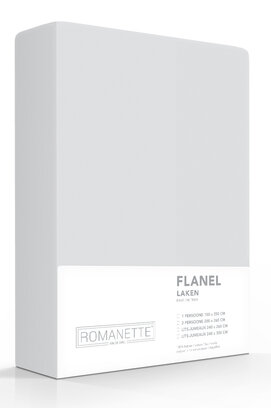 Romanette flanel laken zilver 240x260