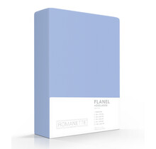 Drap-housse en flanelle Romanette Bleu clair 90x220