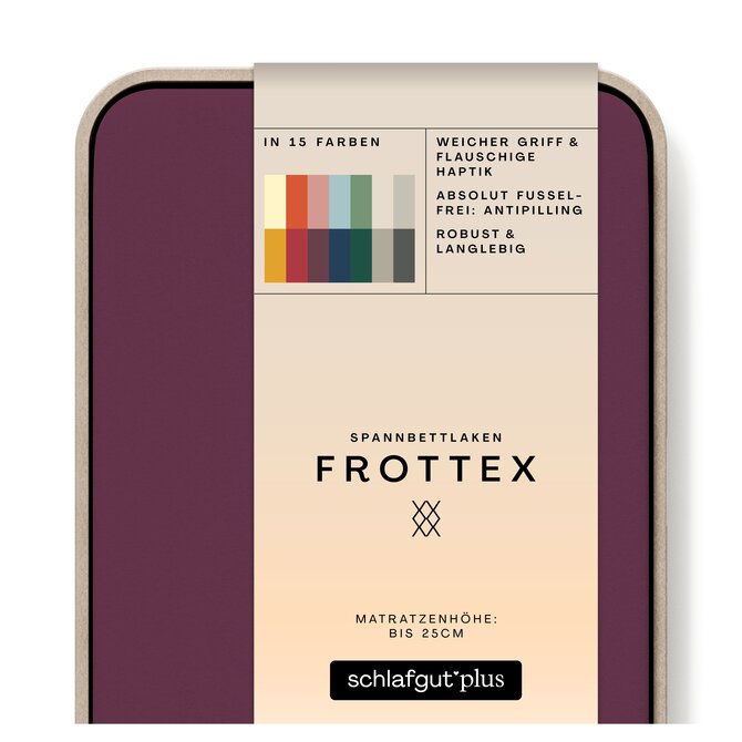 Schlafgut Drap-housse en éponge S - 90x190 - 100x200 542 Purple Deep Schlafgut Drap-housse en éponge S - 90x190 - 100x200 542 Purple Deep