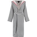 Cawö Cawö Dames Badjas met Capuchon 1243 Schwarz-weiss  48