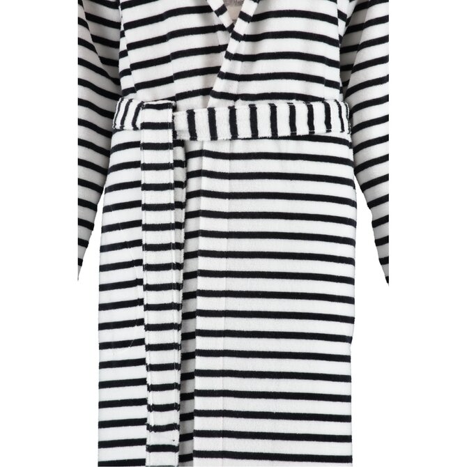 Cawö Dames Badjas met Capuchon 1243 Schwarz-weiss  46