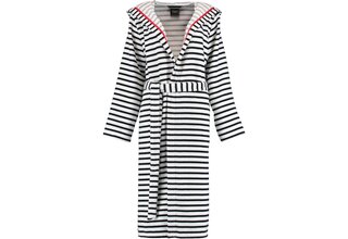 Cawö Dames Badjas met Capuchon 1243 Schwarz-weiss  40