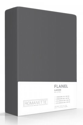 Romanette flanel laken antraciet 240x260