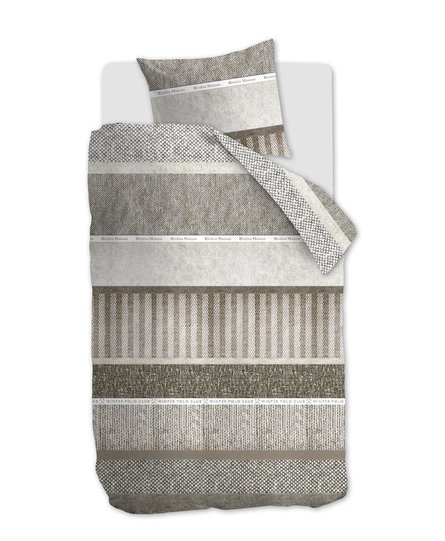 Rivièra Maison Dekbedovertrek Winterclub Taupe 200x200/220