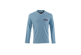 Carl Ross Heren T-Shirt v-neck  light blue/night blue L