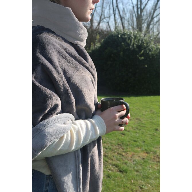 Poncho Kruisem  double face 80x80 grey