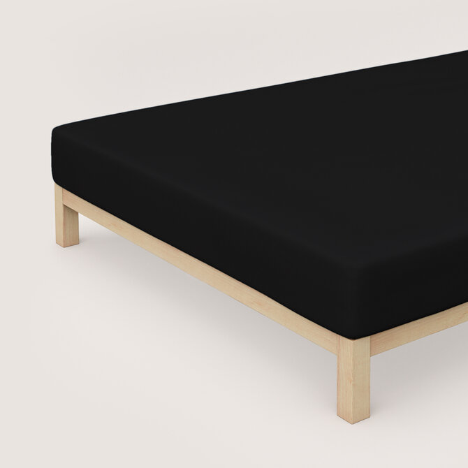 Schlafgut Drap-housse en jersey pur M - 120x200 - 130x220 799 Off-Black