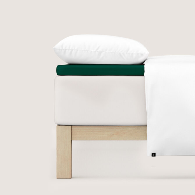 Schlafgut Pure Jersey Topper Hoeslaken L - 140x200 - 160x220 690 Green Deep