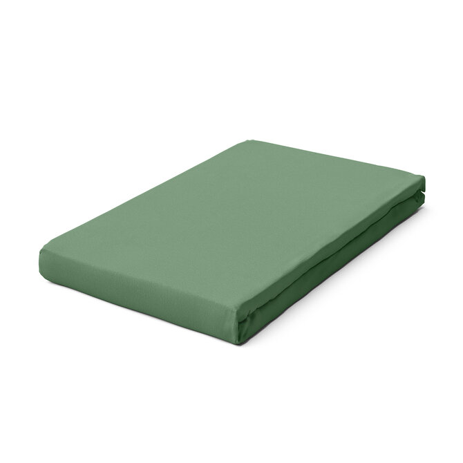 Schlafgut Pure Jersey Topper Fitted Sheet XL - 180x200 - 200x220 665 Green Mid