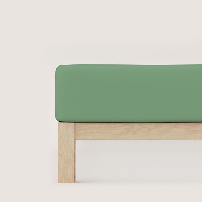 Schlafgut Drap-housse en pur Jersey M - 120x200 - 130x220 665 Green Mid