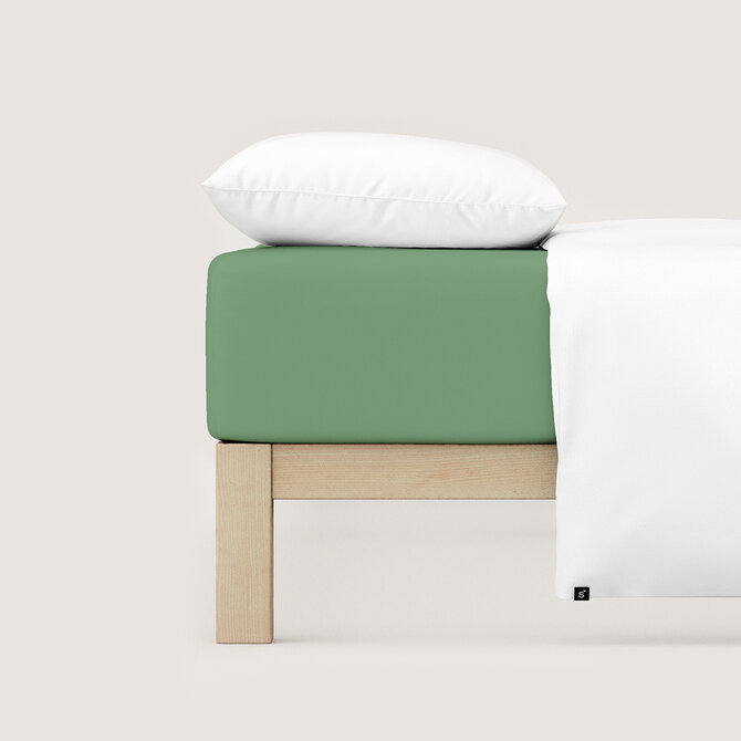 Schlafgut Drap-housse en pur Jersey M - 120x200 - 130x220 665 Green Mid