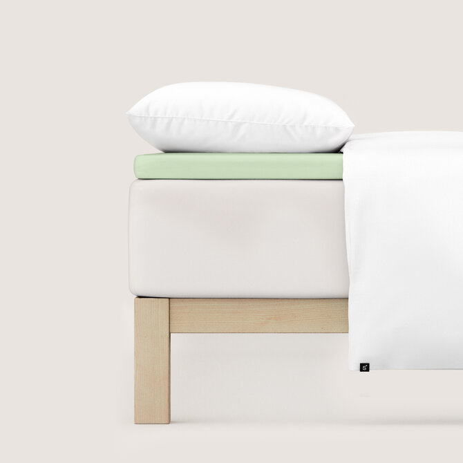 Schlafgut Pure Jersey Topper Fitted Sheet S - 90x190 - 100x220 643 Green Light