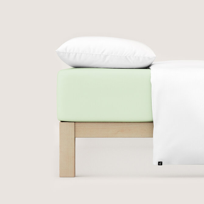 Schlafgut Drap-housse en jersey pur S - 90x190 - 100x220 643 Green Light