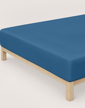 Schlafgut Pure Jersey Boxspring Hoeslaken XL - 180x200 - 200x220 615 Blue Mid