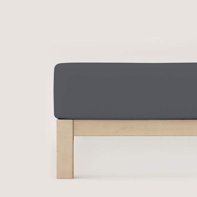 Schlafgut Pure Jersey Hoeslaken M - 120x200 - 130x220 556 Grey Deep