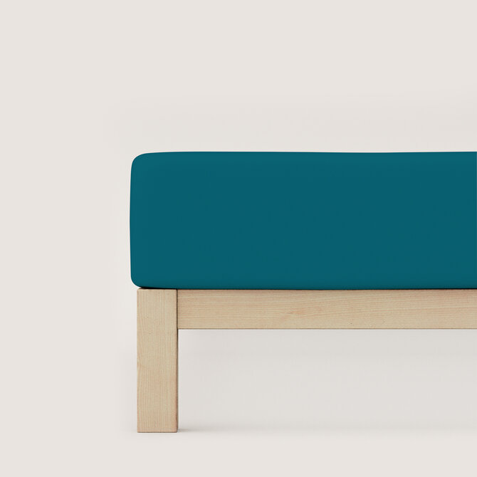 Schlafgut Pure Jersey Hoeslaken XL - 180x200 - 200x220 530 Petrol Deep