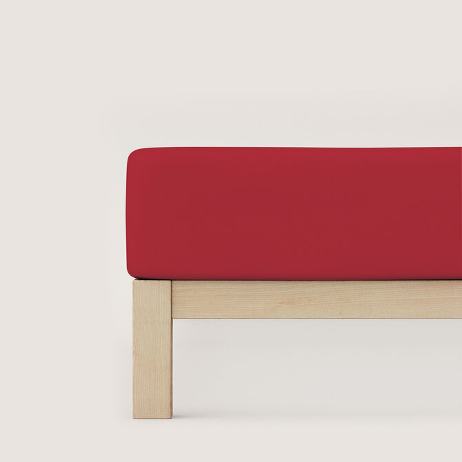 Schlafgut Pure Jersey Hoeslaken XL - 180x200 - 200x220 285 Red Deep