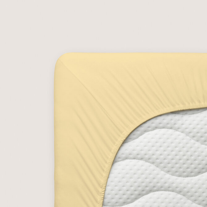 Schlafgut Drap-housse en pur Jersey L - 140x200 - 160x220 164 Yellow Mid
