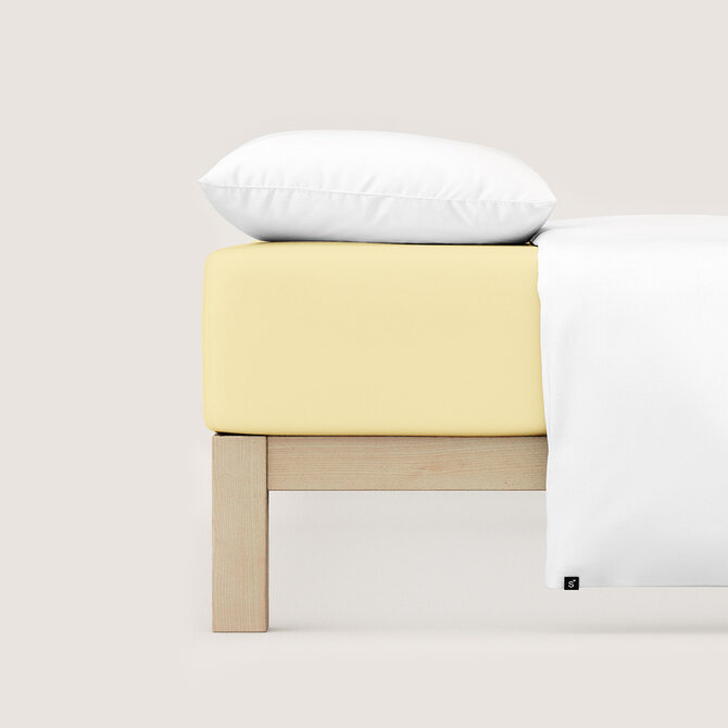 Schlafgut Drap-housse en pur Jersey M - 120x200 - 130x220 164 Yellow Mid