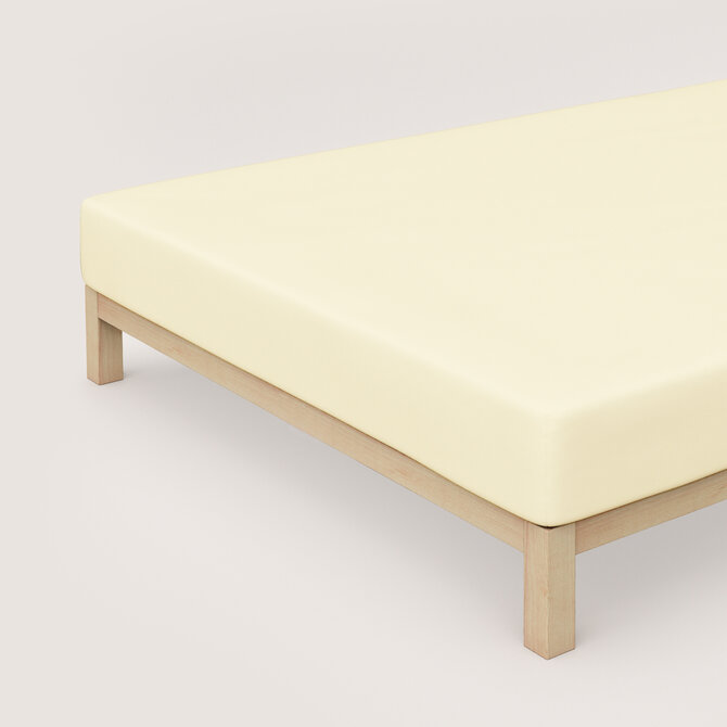 Schlafgut Drap-housse en pur Jersey L - 140x200 - 160x220 132 Yellow Light