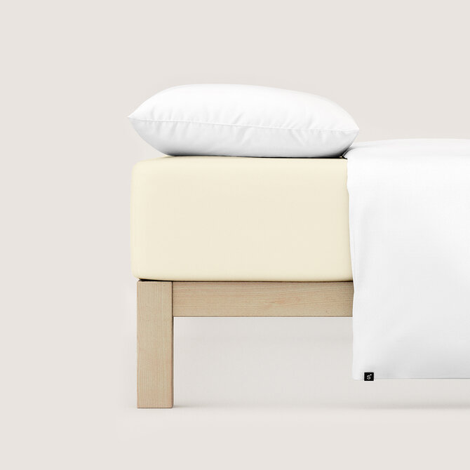 Schlafgut Drap-housse en pur Jersey L - 140x200 - 160x220 132 Yellow Light