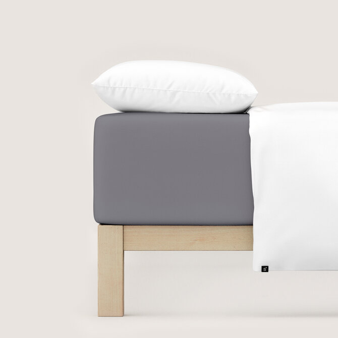 Schlafgut Pure Jersey Boxspring Hoeslaken S - 90x190 - 100x220 128 Grey Mid