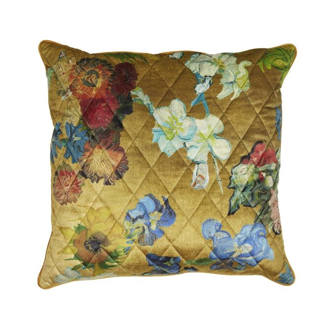 Beddinghouse x Van Gogh Museum Carré Fleuri Cushion - Gold 50x50 cm