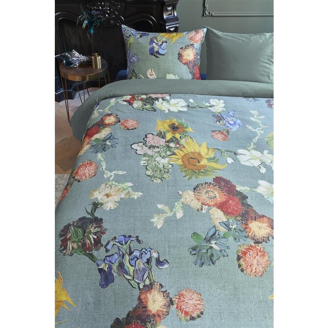 Beddinghouse x Van Gogh Museum Partout des Fleurs Bedspread - Green 260x260 cm