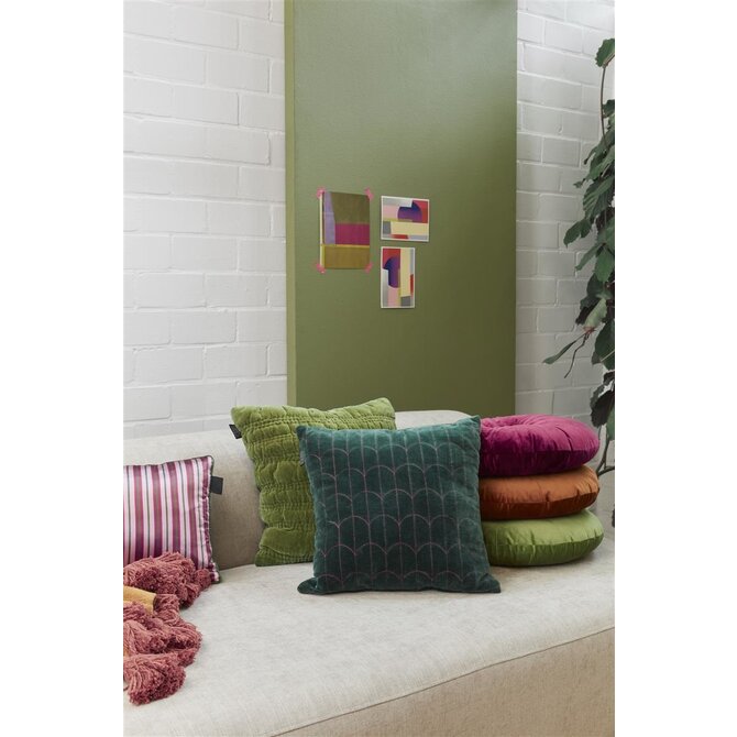 KAAT Amsterdam Coussin décoratif Quilta - Vert olive 43x43 cm