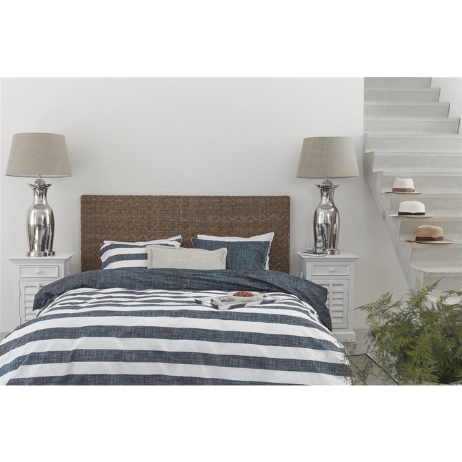 Rivièra Maison Lindy Lines Dekbedovertrek - Navy 260x200/220 cm