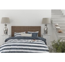Rivièra Maison Lindy Lines Dekbedovertrek - Navy 140x200/220 cm