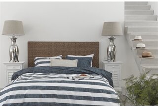 Rivièra Maison Lindy Lines Dekbedovertrek - Navy 140x200/220 cm