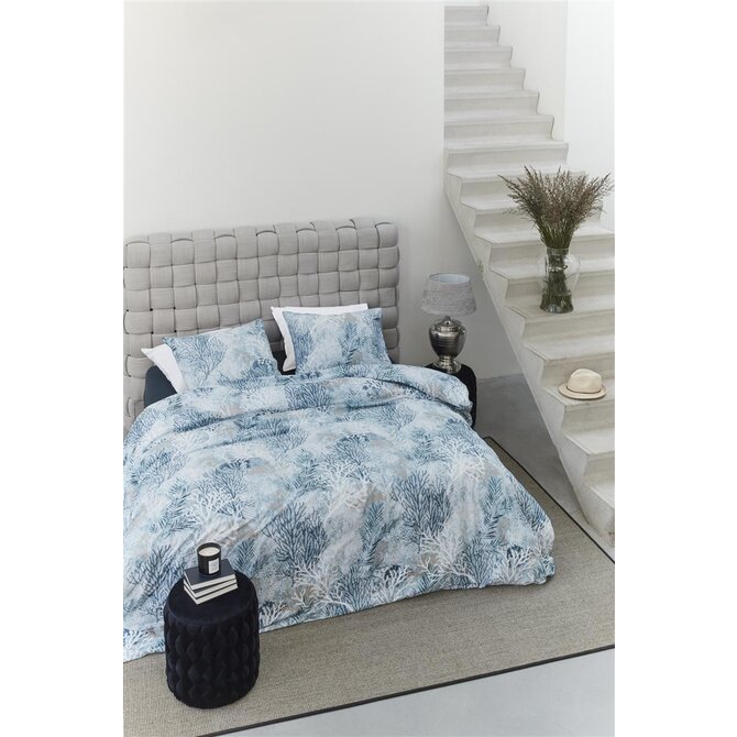 Rivièra Maison Calm Coral Dekbedovertrek - Blue 260x200/220 cm