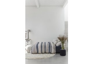Rivièra Maison Rattan Stripes Dekbedovertrek - Blue Grey 200x200/220 cm