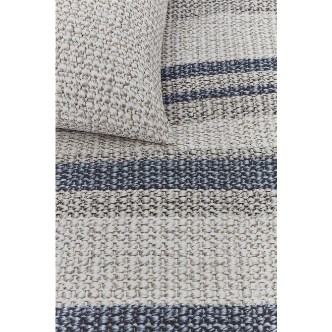 Rivièra Maison Rattan Stripes Dekbedovertrek - Blue Grey 200x200/220 cm