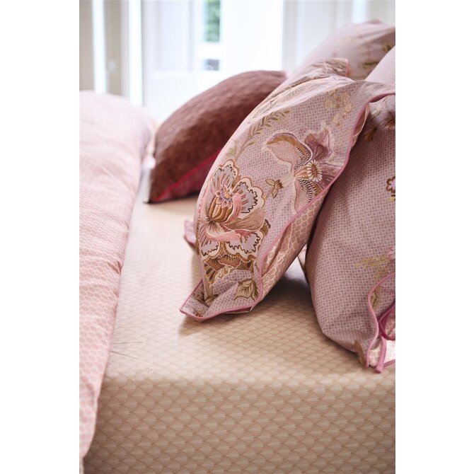 Pip Studio Scala Hoeslakens- Coral 140x200 cm Hoekhoogte: 25 cm