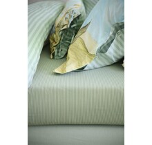 Pip Studio Duo Stripe Fitted Sheets- Khaki 90x200 cm Hauteur des coins : 25 cm