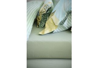 Pip Studio Duo Stripe Hoeslakens- Khaki 90x200 cm Hoekhoogte: 25 cm