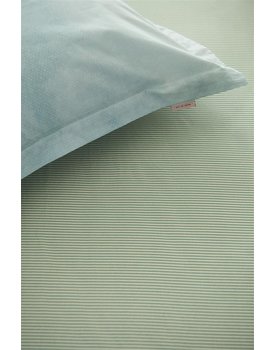 Pip Studio Duo Stripe Hoeslakens- Khaki 90x200 cm Hoekhoogte: 25 cm