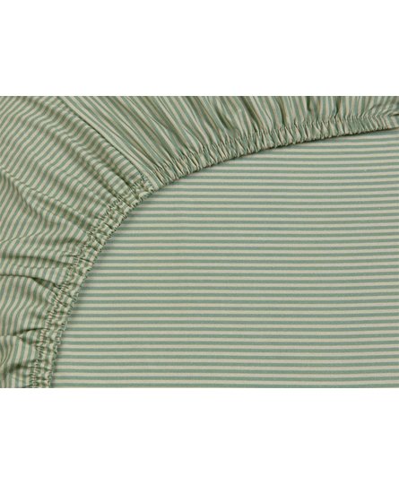 Pip Studio Duo Stripe Hoeslakens- Khaki 90x200 cm Hoekhoogte: 25 cm