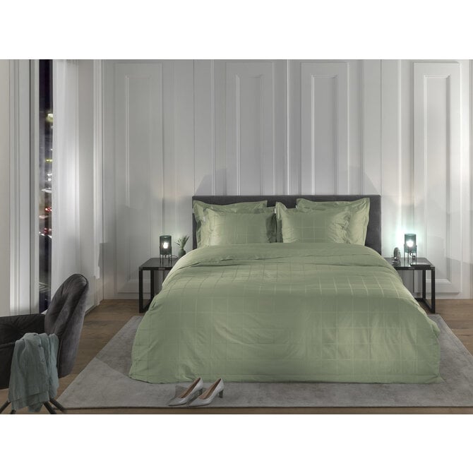 Heckett & Lane - Housse de couette Diamante 140x200x220 Laurel Green