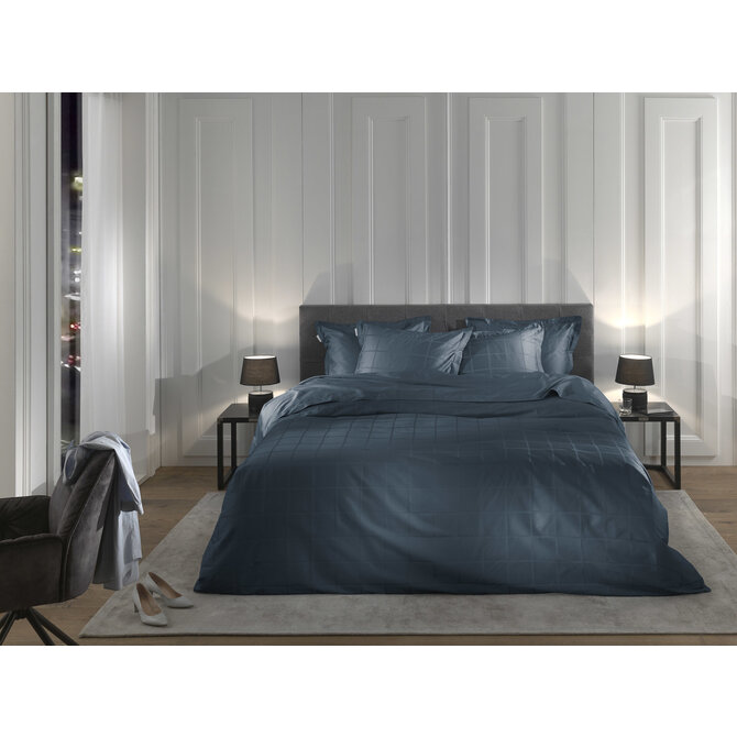 Heckett & Lane Diamante Housse de Couette 140x200x220 Maritime Blue