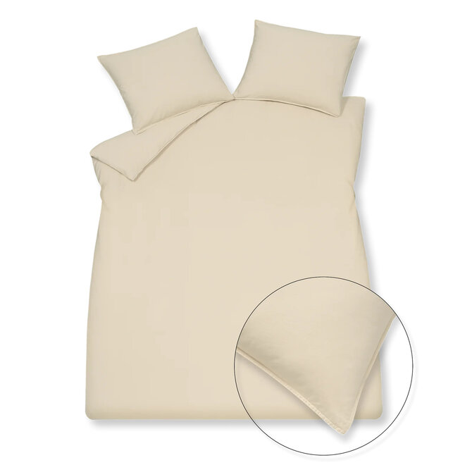 Vandyck Washed Cotton Duvet Cover Cream Tan 200x200/220