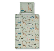 Vandyck Wild Animals - Housse de couette Smoke Green Housse de couette pour enfants (120x150)