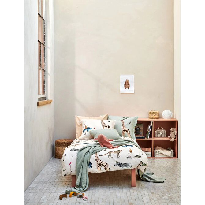 Vandyck Wild Animals - Housse de couette Smoke Green Housse de couette pour enfants (120x150)