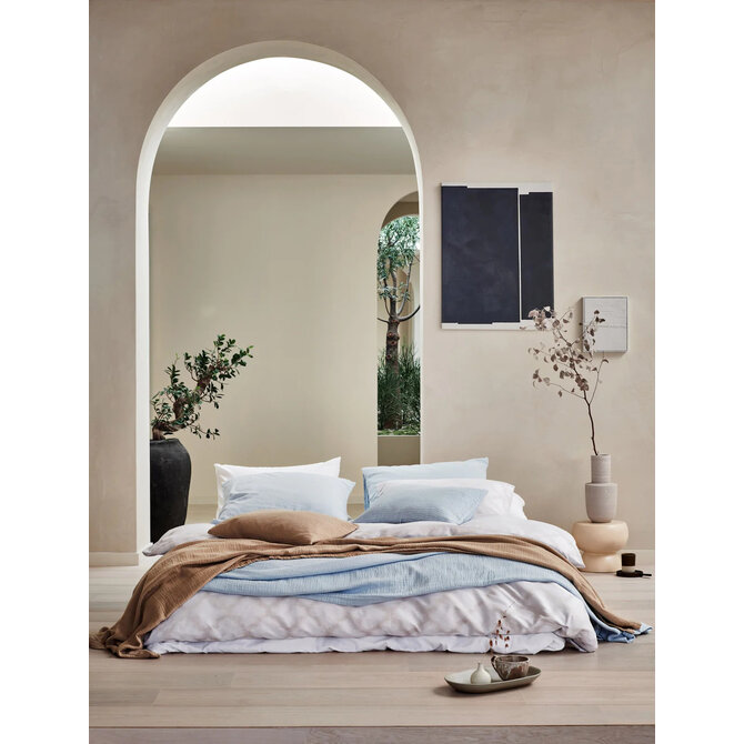 Vandyck Pure 66 Coton Chanvre Housse de Couette Bleu Poudre 2 personnes (200x200/220)