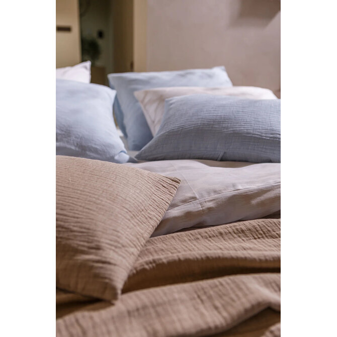 Vandyck Pure 66 Coton Chanvre Housse de Couette Bleu Poudre 2 personnes (200x200/220)