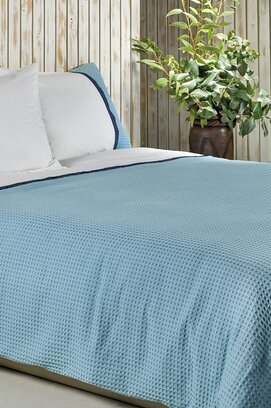 Dommelin  Housse de couette Bari Percale 200TC Bleu pastel-Bleu nuit 260x200/220 cm