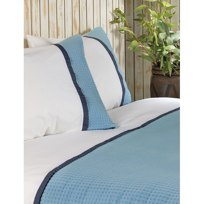 Dommelin  Dekbedovertrek Bari Percal 200TC Pastelblauw-Nachtblauw 240x200/220 cm