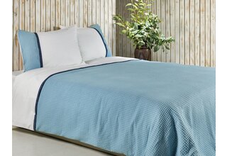 Dommelin  Dekbedovertrek Bari Percal 200TC Pastelblauw-Nachtblauw 200x200/220 cm
